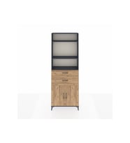 Arges Dolap 4 Raflı 2 Çekmeceli 2 Kapaklı 88x30x243 Antrasit-Çam