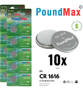 Lexroo 10 Adet 1616 CR1616 DL1616 3V Lityum Madeni Para Pil
