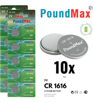 Lexroo 10 Adet 1616 CR1616 DL1616 3V Lityum Madeni Para Pil