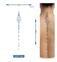 Sıralı Lotus Çiçeği 48 cm Büyük Boy Yarı Kalıcı Sırt Dövmesi
