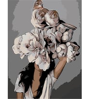 Çiçeklenmek ve Serçe Sayılarla Boyama Seti(50x65 cm Tuval Şasesine Gerili)
