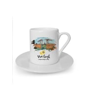 Van Gogh Baskılı Beyaz Türk Kahvesi Fincanı
