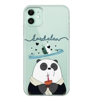 Apple Kalpli Panda Tasarımlı Şeffaf Telefon Kılıfı