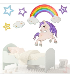 Unicorn, 7 Parça Duvar Sticker Seti (STD)