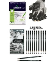 Canson 1557 Eskiz Çizim Defteri 40 Yp  Lyra Art Design Dereceli Kalem 10'lu Set