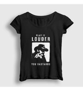 Presmono Kadın Siyah Louder Motörhead Lemmy Kilmister T-Shirt 36221tt