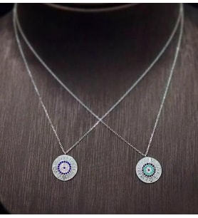 NAZAR 925 AYAR GÜMÜŞ KOLYE (Karışık)
