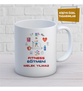 Kişiye Özel İsim Yazılabilir Fitness Eğitmeni Kupa Bardak