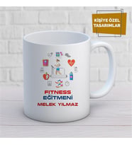 Kişiye Özel İsim Yazılabilir Fitness Eğitmeni Kupa Bardak