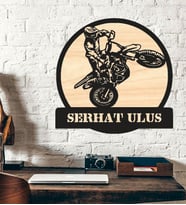 Kişiye Özel Cross Motocross Temalı Ahşap Duvar Tablo