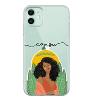 Apple Summer Lady Tasarımlı Şeffaf Telefon Kılıfı