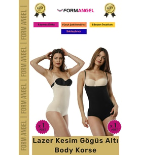 #Korse İz Göstermeyen Lazer Kesim Toparlayıcı Şekillendirici Kaymaz Göğüs Altı Body Korse 2'li Set