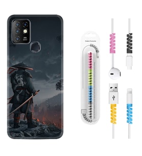 INFINIX Hot 8 9 10 11S Hot 10 Play 10T Kılıf Kablo Koruma Spiral Silikon Warrior 1653