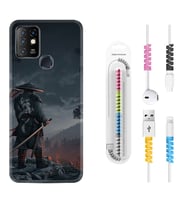INFINIX Hot 8 9 10 11S Hot 10 Play 10T Kılıf Kablo Koruma Spiral Silikon Warrior 1653