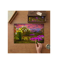 Rengarenk Çiçekler Tasarımı 240 parça Ahşap Puzzle Ahşap Kutuda MP04961