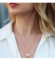 Yıldızlı Çift Taraflı Rose Gold Kaplama Gümüş Kolye