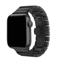 Apple Watch 7/8/9 41mm Kordon Metal Katlamalı Klipsli Kordon (Siyah)