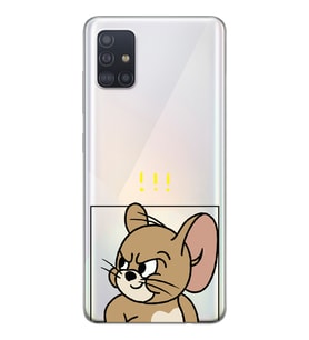 Samsung Galaxy A51 Uyumlu Tom ve Jerry Tasarımlı Şeffaf Telefon Kılıfı