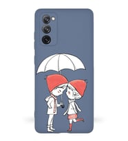 Samsung Galaxy S20 FE Uyumlu Lansman Kılıf Aşk Tasarımlı İçi Kadife Kapak-Petrol Mavisi (Şeffaf)