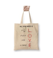 Love Matematica Matematik Öğretmene Hediye Sevgiliye Hediye Beyaz Bez Çanta Alışveriş Çantası