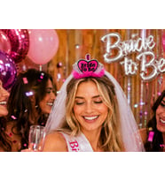 Bride To Be Fuşya Tüylü Kalpli Gelin Tacı Bekarlığa Veda Kına Gecesi Parti Aksesuarı