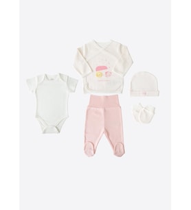 Organik New Dreams 5'li  Zıbın Set Pembe