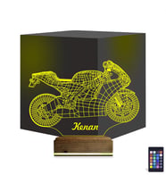 Luvivia Motosiklet Yarış Motoru Kişiye Özel 3D Lamba - Masa Gece Lambası