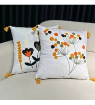 NİVEMESHOME ÇİÇEKLİ NAKIŞLI KIRLENT KILIFI 45X45