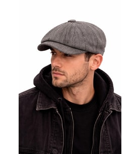 Valkyrie Unisex Gri Balıksırtı Kasket Şapka Vintage İngiliz Stil 8 Dilimli Newsboy Cap