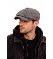 Valkyrie Unisex Gri Balıksırtı Kasket Şapka Vintage İngiliz Stil 8 Dilimli Newsboy Cap
