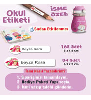Okul Etiketi Kalem Defter Etiketi Çilek Kız Temalı Özel İsim Yazılabilen Etiket - 252Adet