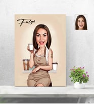 Kişiye Özel Ahşap Tablo Bariste-1 30x40