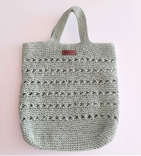 Mi-Knitting, Yeşil Kadın Çanta, Kağıt İp Çanta, Elişi Çanta, Kadın Kol Çantası