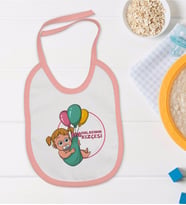 BK Kids Halasının Kızçesi Tasarımlı Pembe Bebek Mama Önlüğü-1