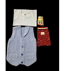 LİDA CRAFTS 4-5 ERKEK ÇOCUK YELEK SETİ (Bebe Mavisi)