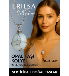 Sertifikalı Gümüş Tel Sargılı Doğal Opal Taşı Kolye – 30-35 mm Sezgi ve Yaratıcılık Taşı (Çok Renkli)