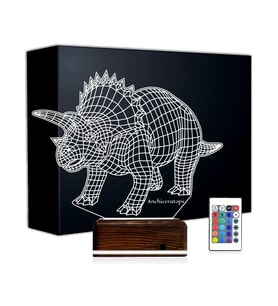 Luvivia Dinozor Anchiceratops 3D Lamba - Masa Gece Lambası