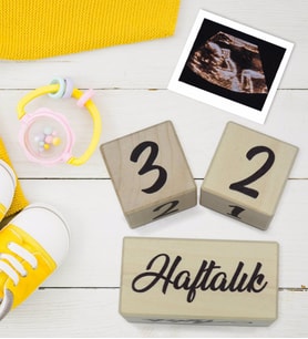 BK Gift Bebeklere Özel Ultrason Anı Fotoğrafı ve Ahşap Anı Küpleri