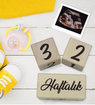 BK Gift Bebeklere Özel Ultrason Anı Fotoğrafı ve Ahşap Anı Küpleri