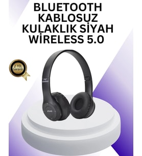 Bluetooth 5.0 Kablosuz Kulak Üstü Kulaklık Stereo Ses ve Katlanabilir Tasarım