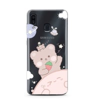Samsung Galaxy A20/A30 Uyumlu Tatlı Ayıcık Desenli Şeffaf Telefon Kılıfı