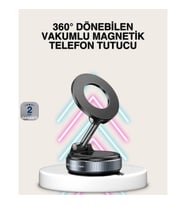 16 Mıknatıslı Vakumlu Araç Telefon Tutucu – 360° Döner Alüminyum Gövde
