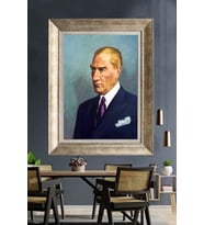 Gümüş Çerçeveli Atatürk Tablo za125