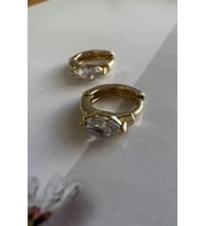 MINI DAMLA TAŞ HALKA ( 14K ALTIN KAPLAMA KÜPE )