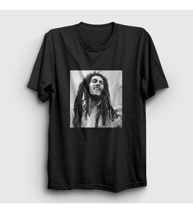 Presmono Unisex Siyah Photo Bob Marley T-Shirt 265491tt