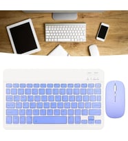 Pazariz Klavye Mouse Seti Klavye Mouse Set Mini Q Kablosuz 2.4G Wirelless Multimedya Mor