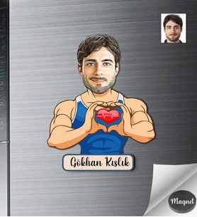 Kişiye Özel Fitness Erkek Ahşap Magnet -3