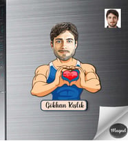 Kişiye Özel Fitness Erkek Ahşap Magnet -3