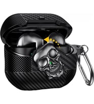 Samsung Galaxy Buds3 / Galaxy Buds3 Pro ve Galaxy Buds 3 FE Uyumlu Karbon Fiber Hybrid Polymer Technology Kuru Kafa Tasarım Güvenlik Kilitli Kulaklık Kılıfı