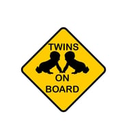 Arabada İkiz Bebek Var Twins on board araba sticker 18cm